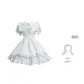 Light Blue Dress+Apron+Bracelet+Leg Circles+Headdress