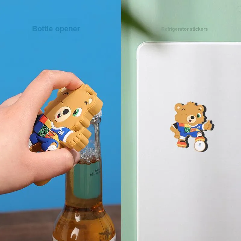 UEFA EURO 2024 Germany UEFA European Football Championship Badge Mascot PVC Bottle Opener Refrigerator Magnet-13