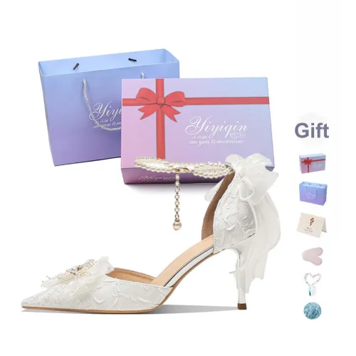 Take the Qin Низкий каблук Высокий каблук Женские Экрю