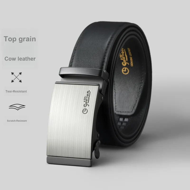 GOLDLION Top Layer Cow Leather Belt Men's Width 3.5cm-25