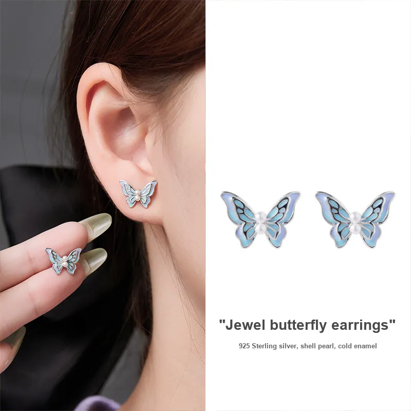 JITAIXIANG Enamel Stud Earrings Women's-6