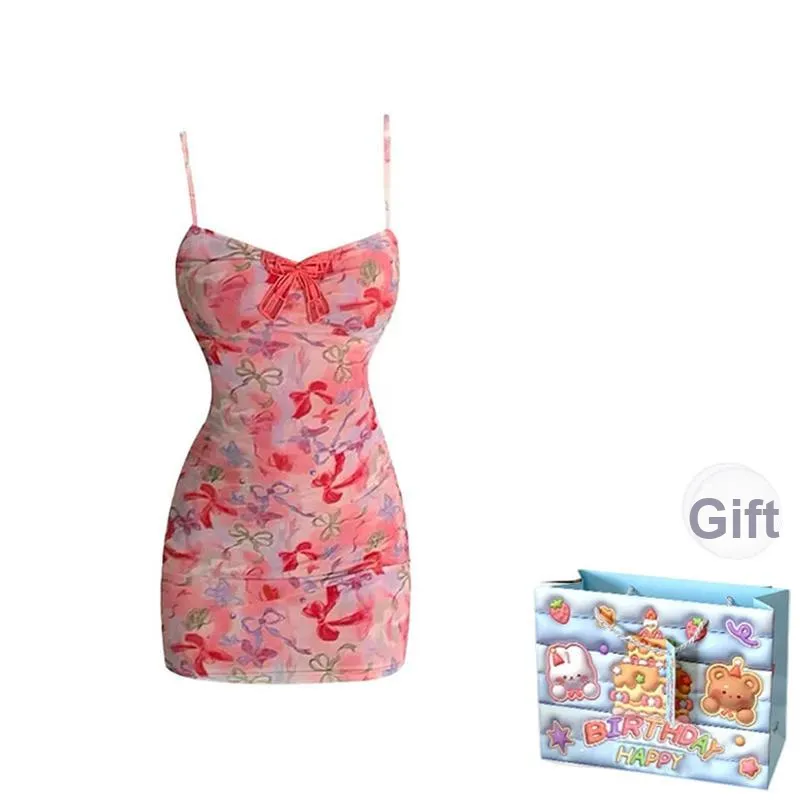 QUIET ANGEL Slip Dresses Women's Pink Floral Shopping Bag