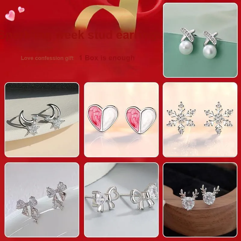 DJIN 925 Silver Needles Stud Earrings Women's-3