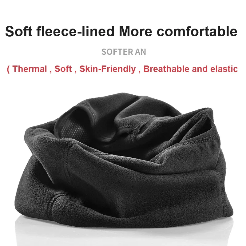 HNJ Riding Equipment Face Masks Unisex Windproof Fabric Black-2