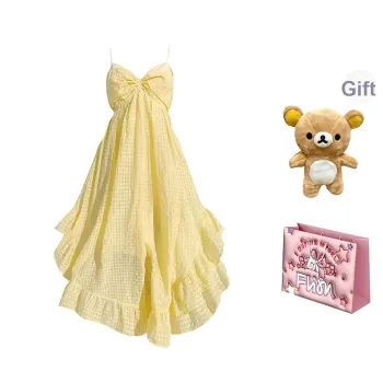 FLIM Slip Dresses Women's Yellow Bear Box