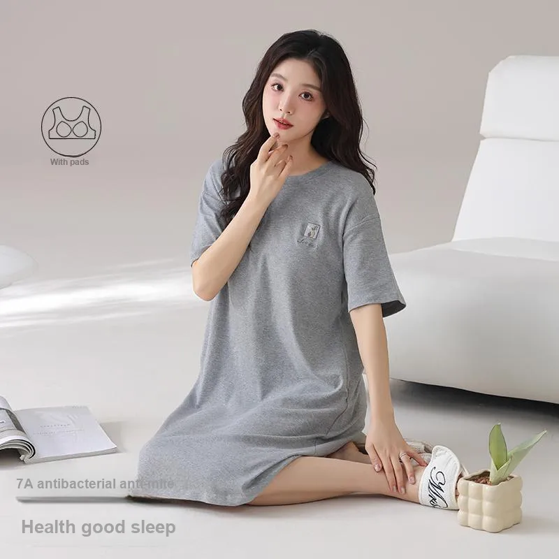FENTENGCARE Nightgown Women's Gray-2