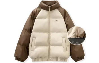 FORHUG Puffer Jackets Unisex Oat Gray & Brown