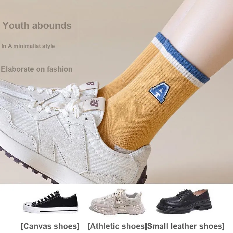 Lan Miao Mid Calf Socks Women's 5 Pack-13