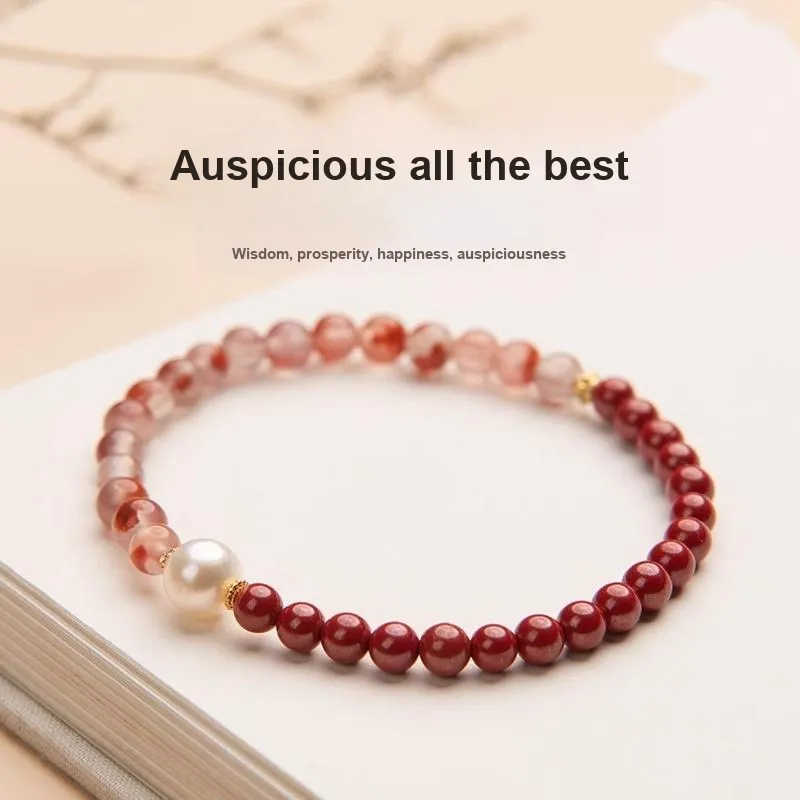 Strange Snow Reconstructed Cinnabar Bracelets Unisex-1