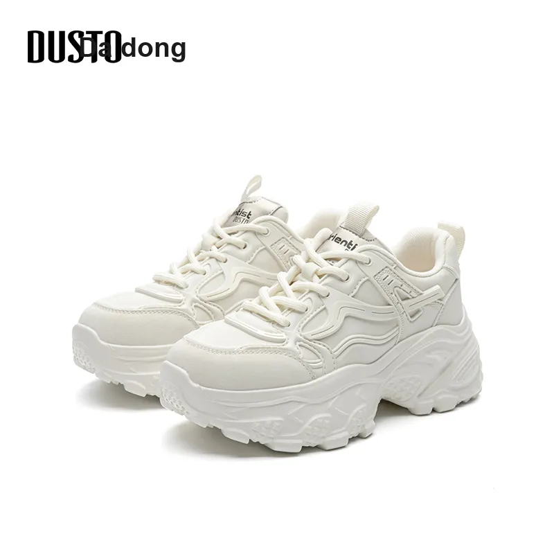 DUSTO Cushioning, Slip Resistant, And Abrasion Resistant Low Top Chunky Sneakers Women's-5