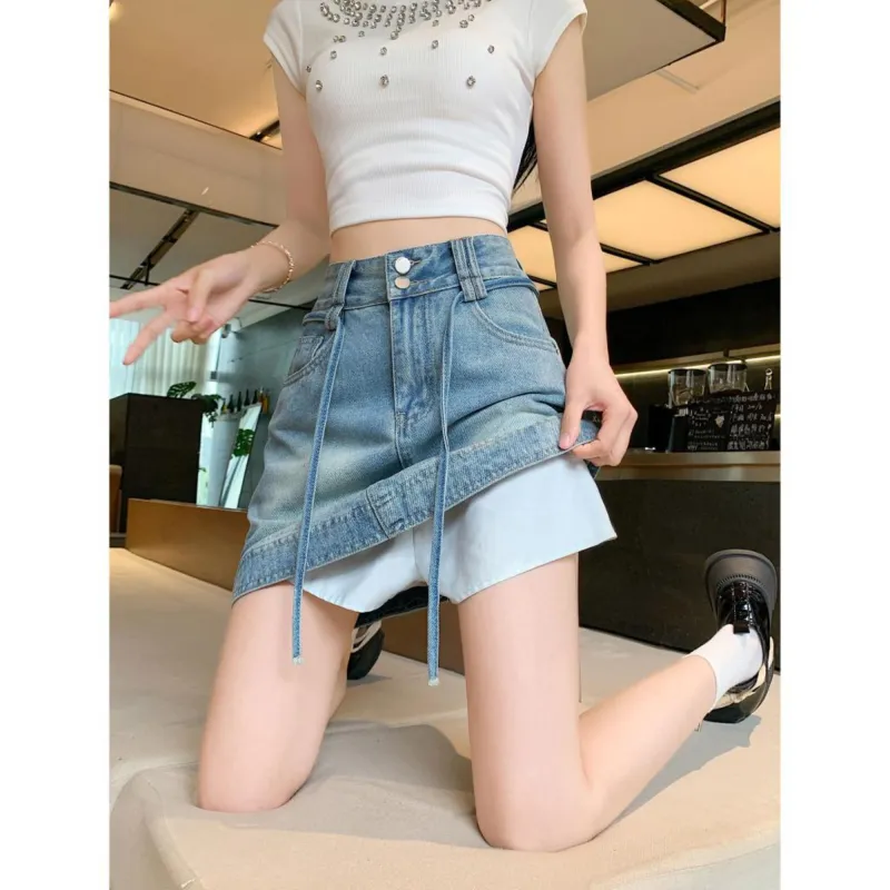 A Paradise For Awakening Denim Short Skirts Women's-7