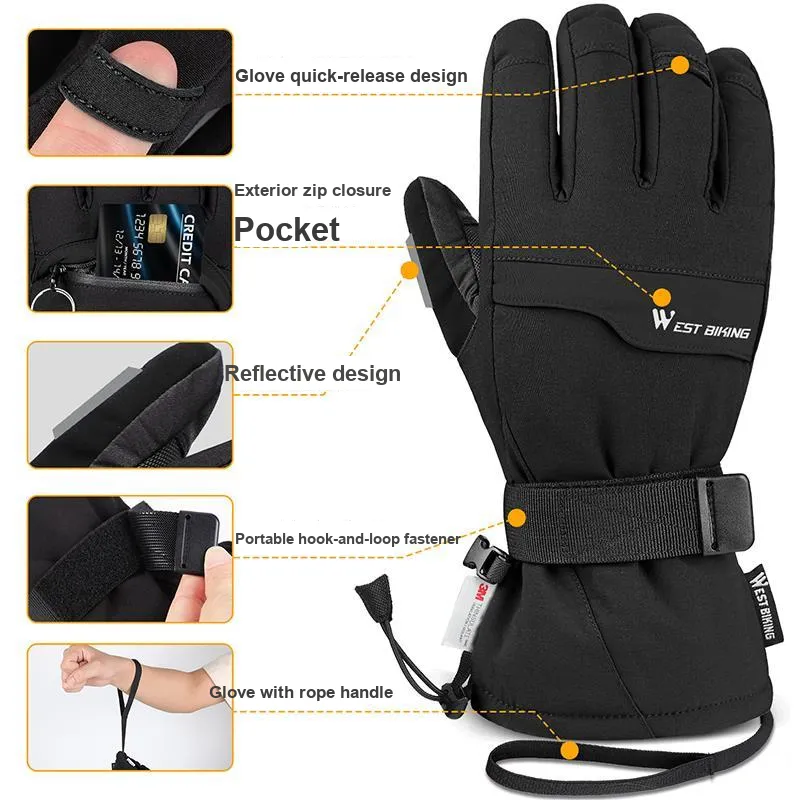 WEST BIKING Riding Equipment Cycling Glove Outdoor Unisex Snow Beauty Cotton M/L/XL/XXL-4