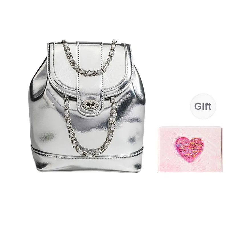 NATTY PU Backpack Regular Women's Silver-7