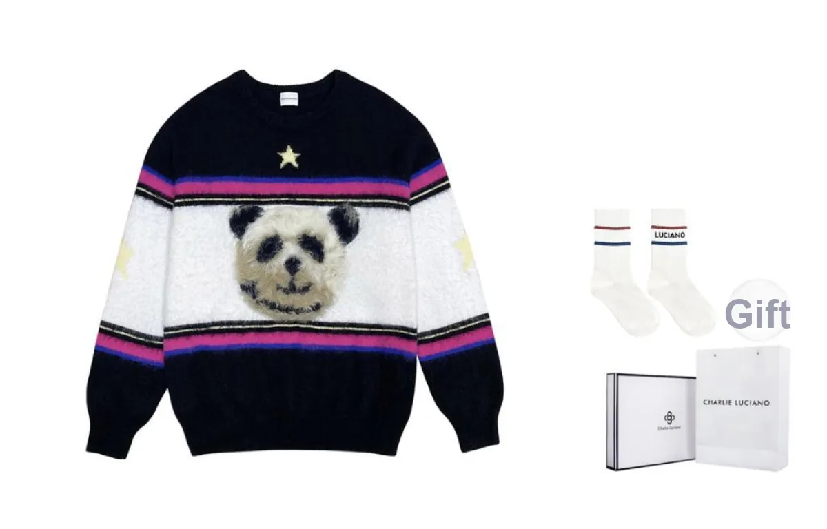 Charlie Luciano Sweater Unisex Black White