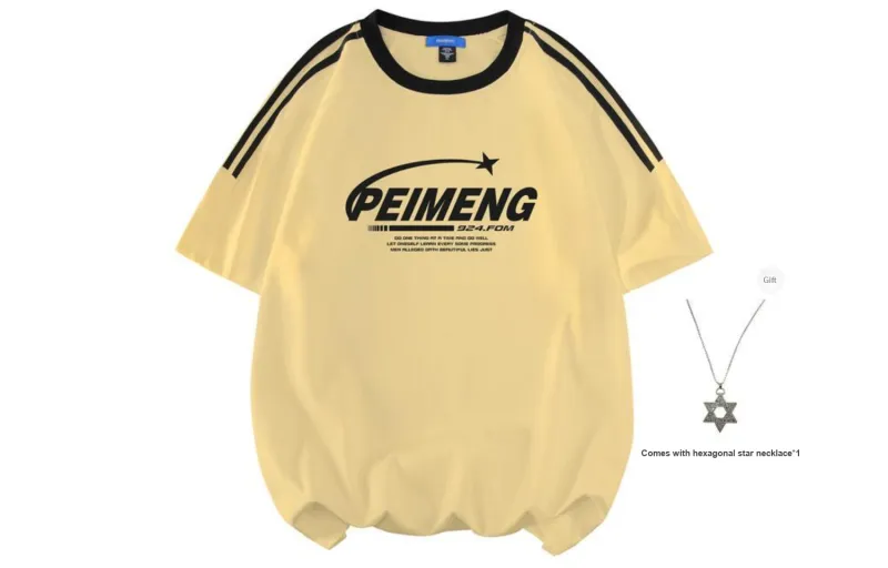 PEIMENG Short Sleeved T Shirts Unisex Comes With Necklace-23
