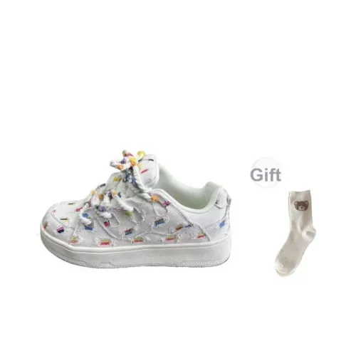 BINGO DUCK Скейтборд Кроссовки Женские Белые