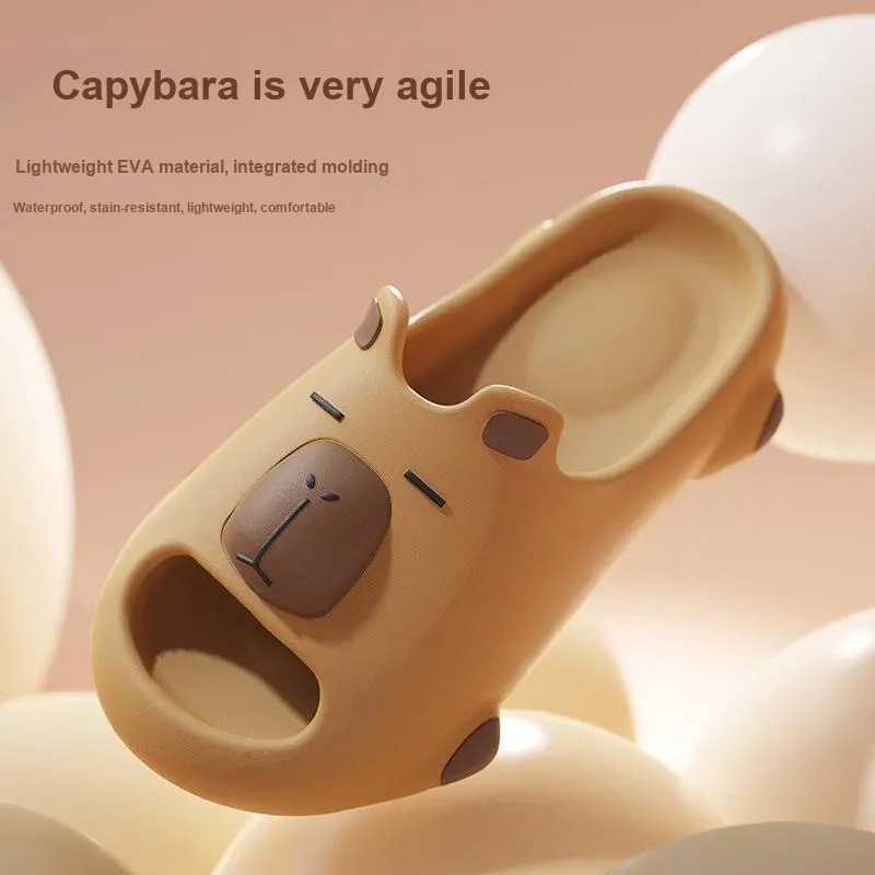 Lighthearted Fashion Home Cute Capybara Summer Couple EVA Soft Sole Cool Slippers With Squashy And Bouncy Feeling-3