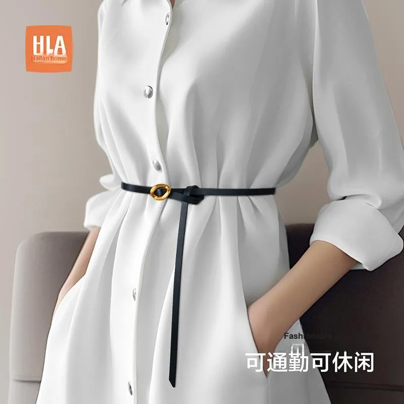 HLA Polyurethane PU Leather Belts Women's Width 1.8cm-1