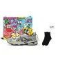 Aqua Green/Gray[Cartoon Shopping Bag]