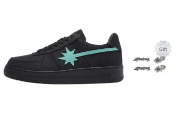 Starwalk Soldier Stars Shoes Anti Slip And Wear Resistant Breathable Low Top Skateboard Shoes Unisex Black