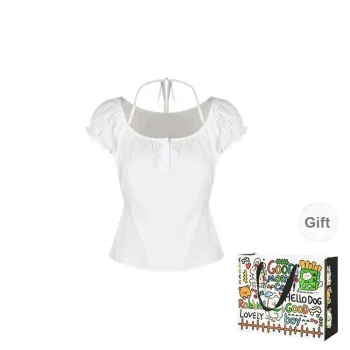 OURUOKE Puff Sleeve T Shirt Women's