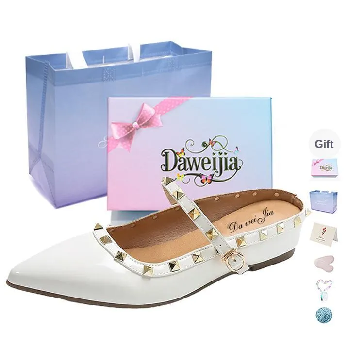 Dawei's House Rubber Sole Quiet Slip Resistant Wrap toe Slippers Women's Gift Box Set-25