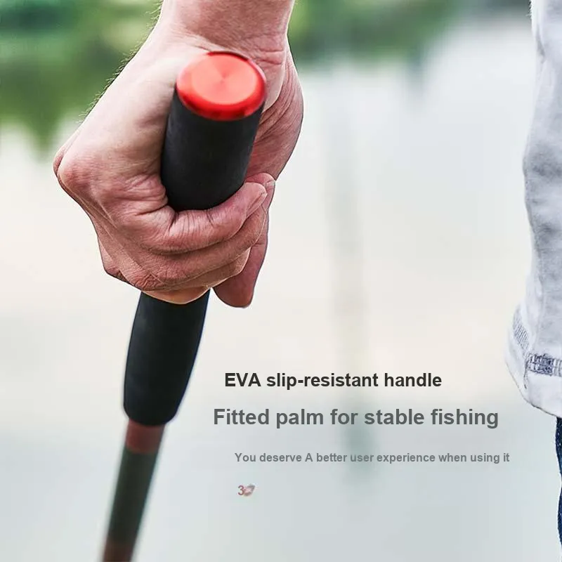 Even Ball Fishing Nets Carbon Fiber Sky Sword Fishing Net Pole 2nd Generation Without Net Head Black Red-1