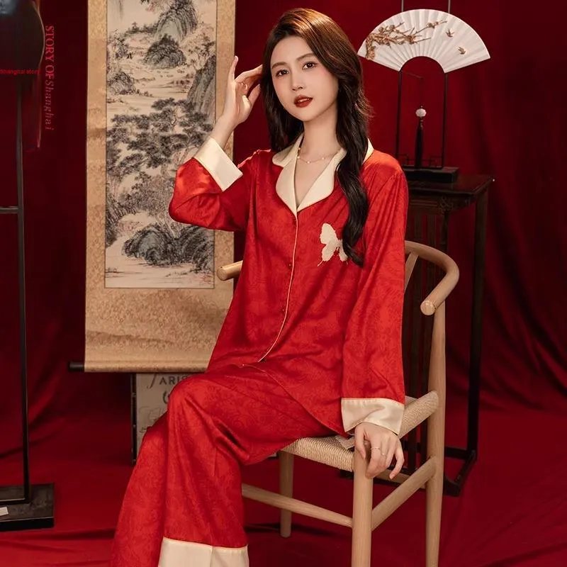 Shanghai Story Pajama Set Women's Gift Box Set Red-2