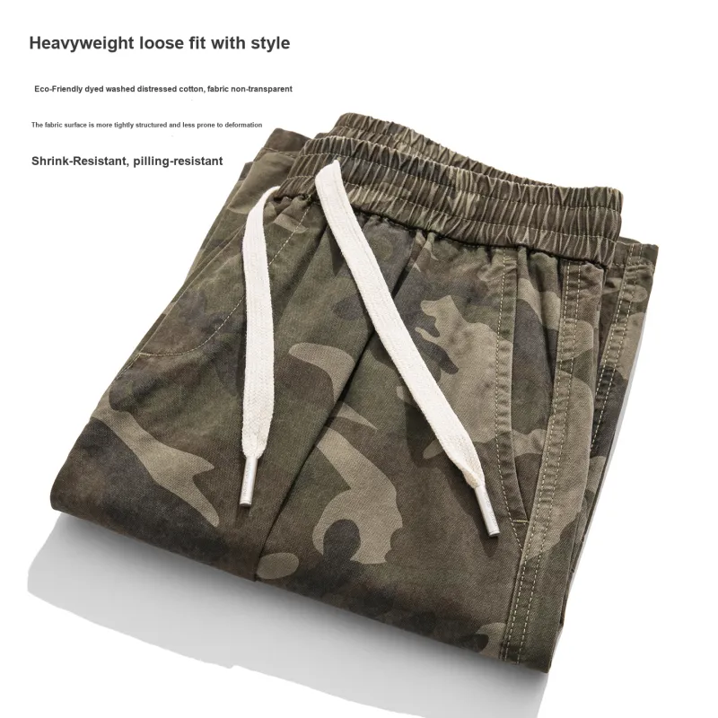 WOOD SOON Casual Trendy Brand Japanese Style Knee Length Pants Unisex-2