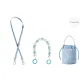 [Blue Style 1]Blue Cat Paw Handle Chain 30cm+Blue Adjustable 95-124cm Shoulder Strap