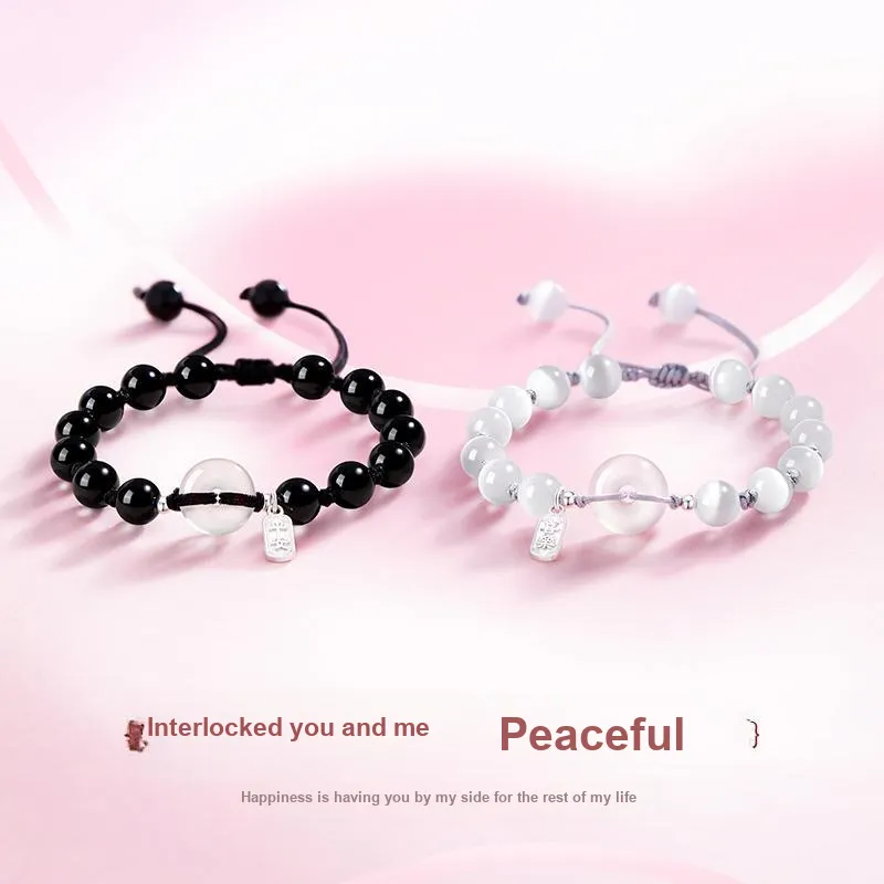 Central Fashion Natural Chalcedony Bracelets Unisex-4