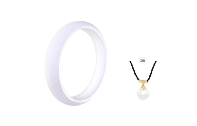 Welcome To The Treasure Chalcedony Versatile Elegant Jade Oval Bangle Unisex-0