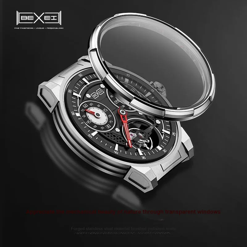 BEXEI Owl Series Illustrated Book Concept Automatic Mechanical Movement Watch Men's Watches Black Dial-1