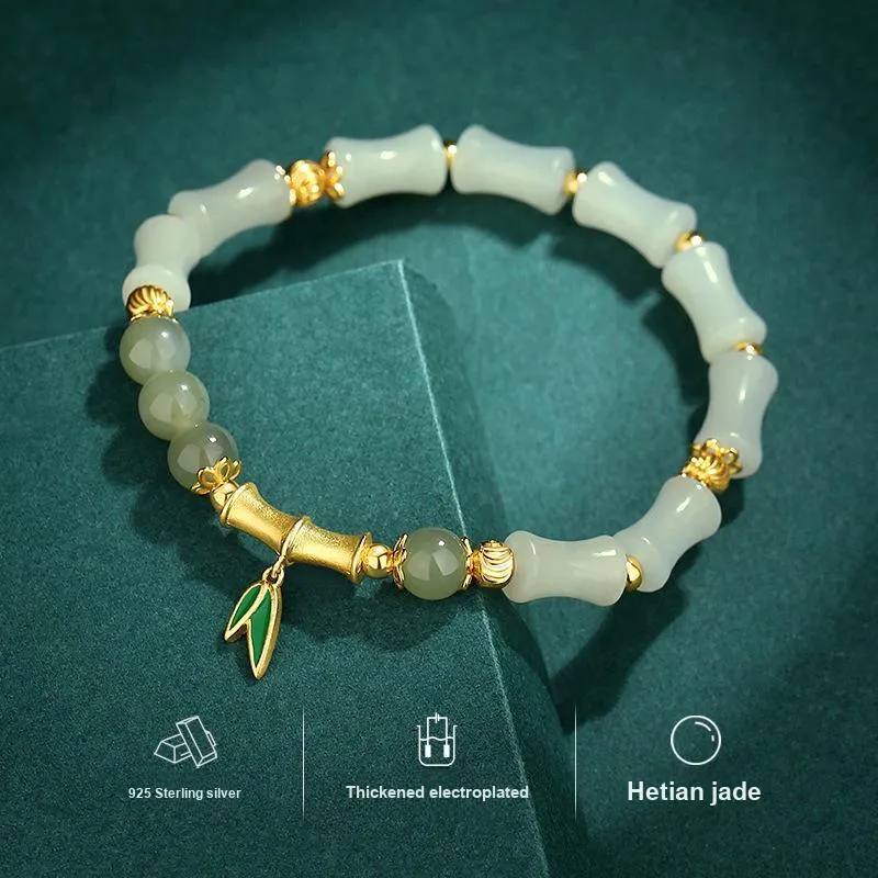 JINLIUFUJIXIANG Hetian Jade Bracelets White Jade/Pale Greenish White Jade Women's-3