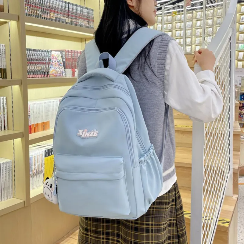 WICKBUEN Nylon Backpack Regular Unisex White/Black/Purple/Yellow/Blue-20