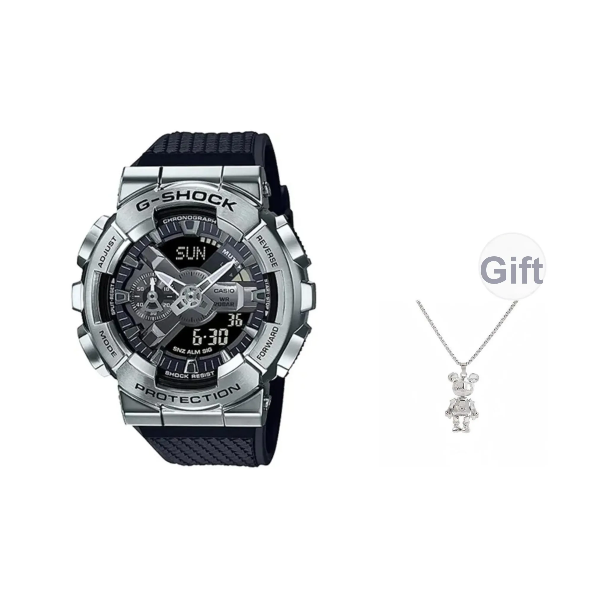 Г Shock Кварцевый Механизм Часы Унисекс Черный Циферблат