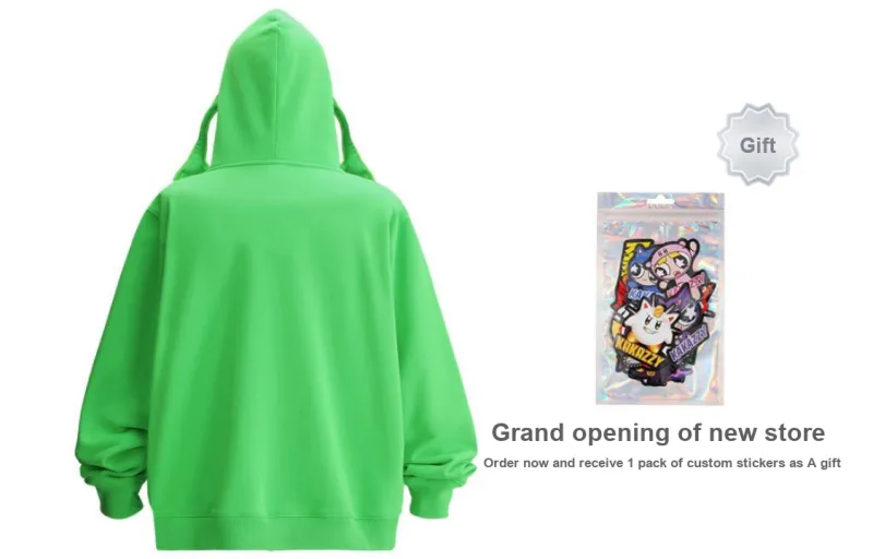 KAKAZZY Sweatshirt Unisex Neon Green-2