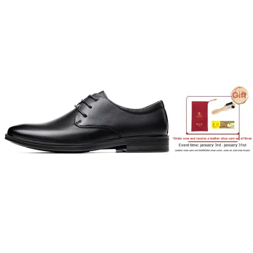 LAORENTOU Dress Shoes Men Low-Top Black