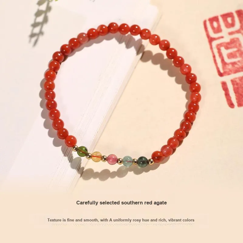 QIAOWUQIAONV Southern Red Agate Bracelets Women's-2