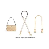 Coach Ecru 1.1cm Width Plain Weave Gold Snap Underarm 65cm+Free Decorative Chain 40cm