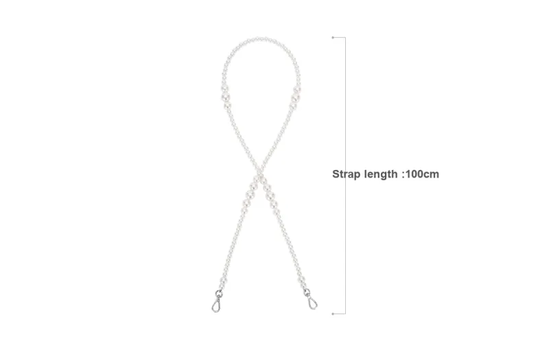GUYI Pearl, Alloy, Iron Metal Bag Strap Women's White-5