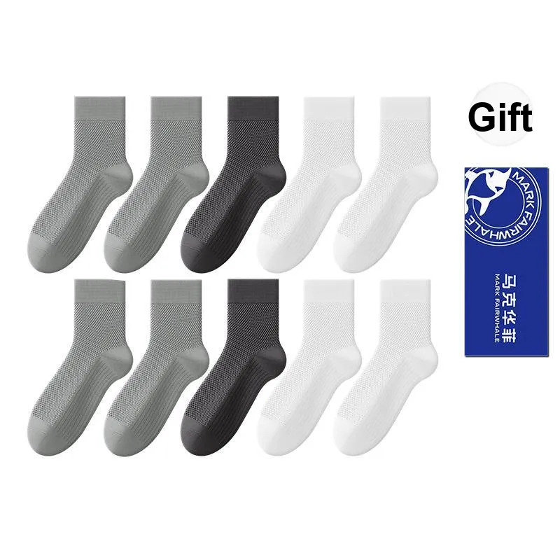 FAIRWHALE Mid Calf Socks Men's 5 Pack Gift Box Set-65