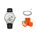 White Dial Silver Case Black Strap