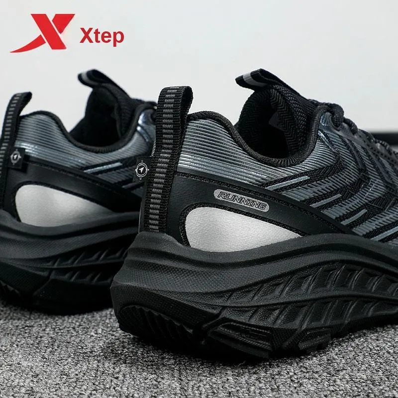 XTEP Kunwu Cushioning Breathable Low Top Running Shoes Men's Black-8
