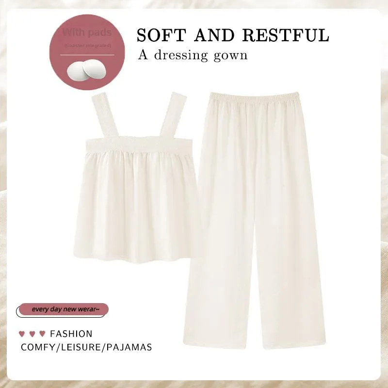 XIAFENYAN Pajama Set Women's Beige-5