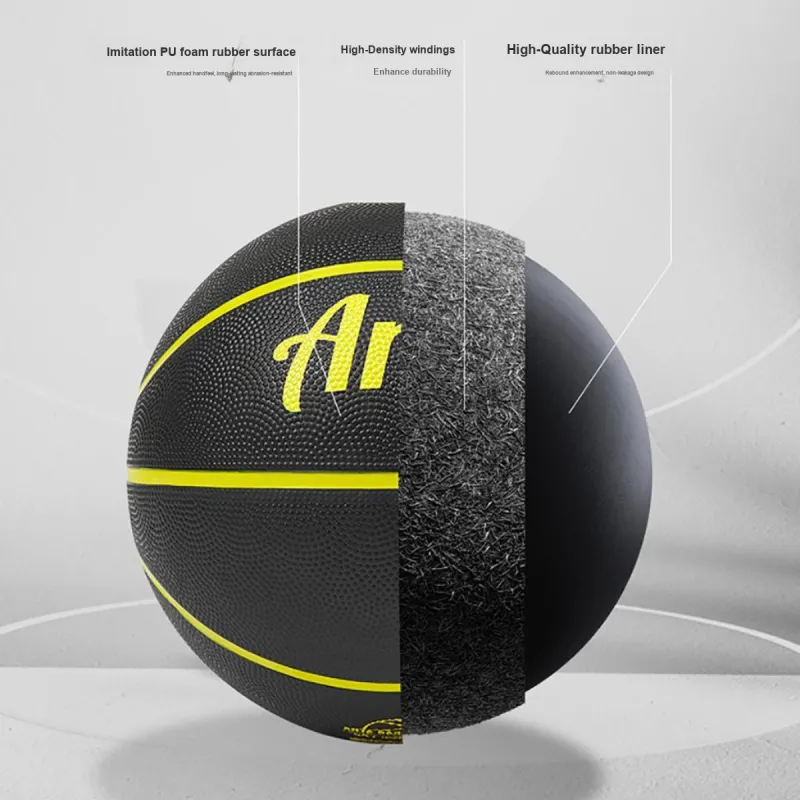 Antakids Rubber Basketball Black Size 7 Ball Training Kids'-2
