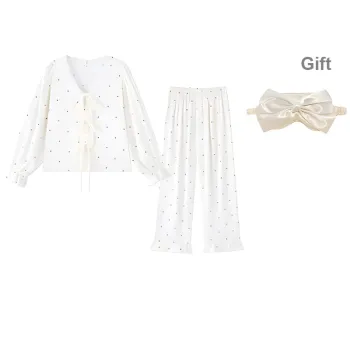 MIIOW Pajama Set Women's Champagne Polka Dot