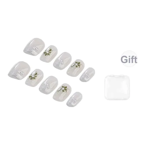 Fanze Ручной Лак для ногтей Ледяной Прозрачный Серый Белый с Искрой False Nail Короткий LADDER Белый Смужка 15мм