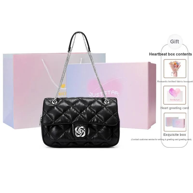 JUST STAR Synthetic Leather Portable Underarm Crossbody Bag, Shoulder Bag Regular Women's White/Black-7