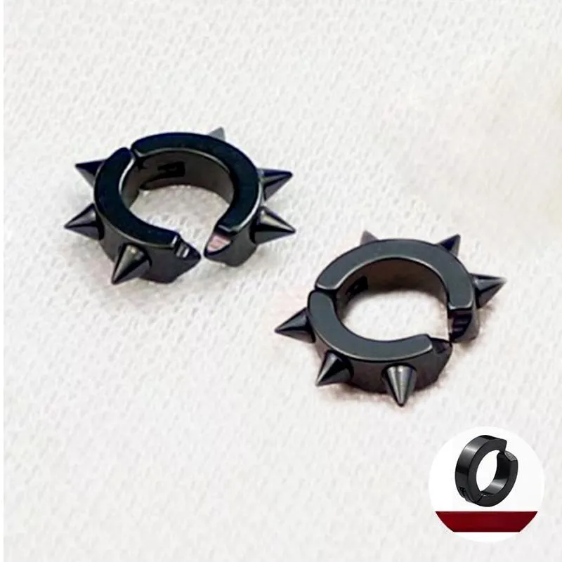 DAIRUO Titanium Steel Clip On Earrings Men's-2